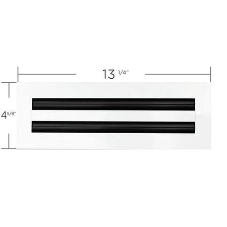12" Linear Slot Diffuser - (2 Slot) Double Slot - White Decorative Air Vent - Modern AC Vent Cover for Ceiling, Walls & Floors - Texas Buildmart