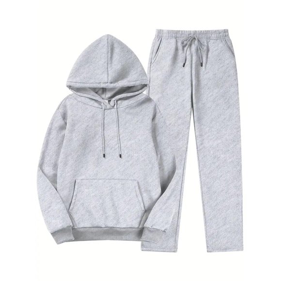 HUJlwoi 2 Piece Workout Sets for Women Hoodie Tracksuit Casual Sweatshirt Elastic Waist Sweatpants Set Matching Clothing