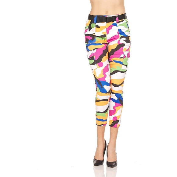 VIP Jeans Women's Juniors Baggy Joggers cotume camo Colors with Belt Included Multi-coloredCamo w Black Belt Juniors Size 5