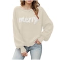 thumbnail image 1 of WUANDIXFA Chandail d'Automne 2025 pour Femmes Chandails pour Femmes Noël Automne Hiver Manches Longues Col Rond Haut Festif Chandail pour Femmes Beige,m, 1 of 6