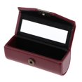 thumbnail image 2 of HILABEE Premium Leather Lipstick Case Holder Storage Box for Purse Pocket w/ mirror Red, 2 of 8
