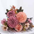 thumbnail image 1 of Artificial Roses Flower Bouquet With Hydrangea Roses Flowers Small Faux Arrangements For Wedding Table Centerpieces Kitchen Home Decorations Photography Props, 1 of 9