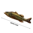 thumbnail image 3 of Q-762 Green A Bass Fish Plush Toy 40Cm Cotton Material Soft Simulation Doll For Children Decor Playtime Fun, 3 of 6