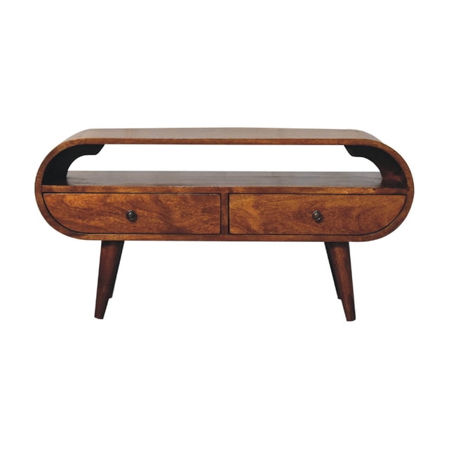 Artisan Furniture Solid Wood Chestnut Circular TV Stand