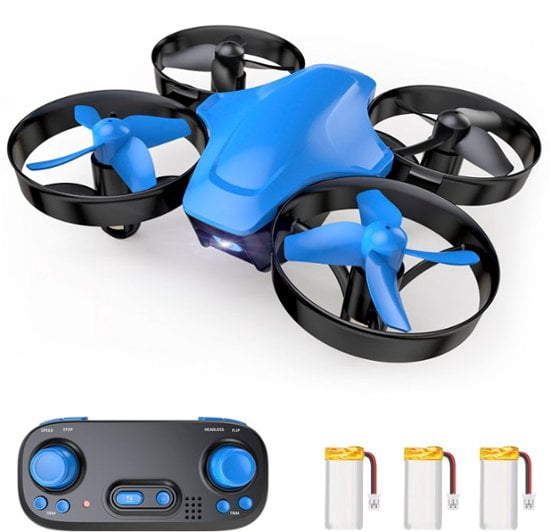 SNAPTAIN SP350 Mini Drone for Kids, Portable Thrown Go RC Quadcopter w/ 3 Batteries, Circle Flying, 3D Flip, Great Gift/Toys for Boys & Girls, Blue