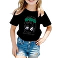 thumbnail image 1 of Hauts de Danse pour Enfants Filles T-Shirt pour Enfants Manches Longues Enfant Filles Mignon Graphique Imprimé Col Rond T-Shirt à Manches Courtes Été Décontracté T-Shirt Hauts, 1 of 5