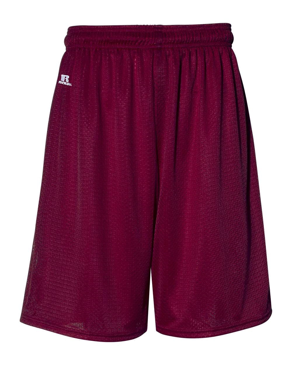 Russell Athletic 9 Dri-Power Tricot Mesh Shorts, S, Maroon