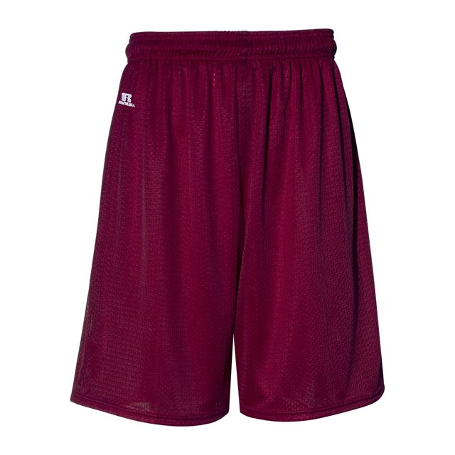 Russell Athletic 9 Shorts en Maille Tricotée Dri-Power, m, Bordeaux