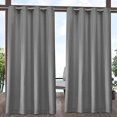 thumbnail image 1 of Exclusive Home Rideaux Intérieur/extérieur Panneaux de Rideaux à Œillets Cabana Unis, 54"x108 Pouces, Gris Moyen, Ensemble de 2, 1 of 8