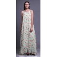 thumbnail image 2 of Bimba Robe de Nuit Blanche à Feuilles et Baies pour Femmes, Nuisette Imprimée à Bretelles Spaghetti, Robe Maxi, Vêtement de Nuit, Très Grand, 2 of 5