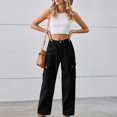 thumbnail image 2 of FAIWAD Jeans Cargo Amples Taille Haute pour Femmes par FAIWAD, Décontracté, Jambe Droite et Grand, 1, Taille g, 2 of 6