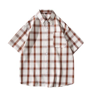 BADHUB Men's Hawaiian Tropical Shirts, Printing Short Sleeve Casual Button Down Shirt Celebrate Brown,XXL