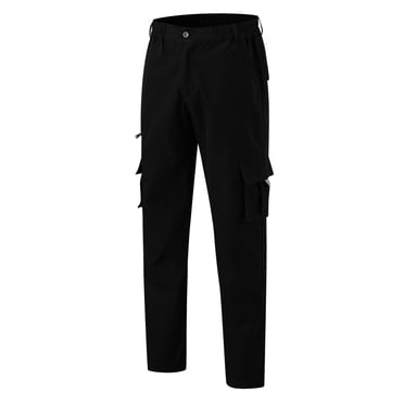 Ediodpoh Men All Season Fit Pant Casual All Solid Color Pocket Trouser Fashion Overalls Beach Straight Leg Fitness Sports Pockets Pant Cargo Pants for Men Black M