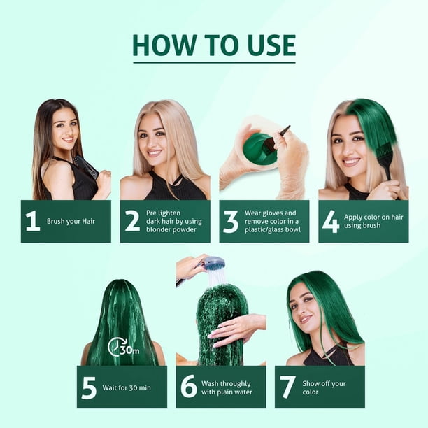 Nisha Cosglam Semi Permanent Hair Color Crazy Green, Non-Oxidative