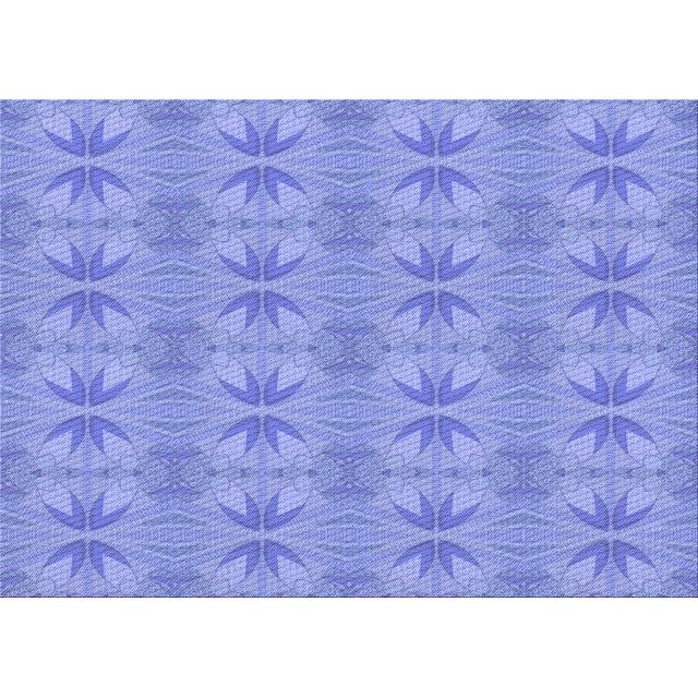Ahgly Company Machine Washable Indoor Rectangle Transitional Day Sky Blue Area Rugs, 7' x 9'