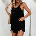 thumbnail image 2 of Sentmoon Vêtements Femmes Mignons Hauts d'Été pour Femmes Camisole à Col Rond Plissée Mode Couleur Unie Tendance pour Voyage & Vacances TG, 2 of 6