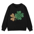 thumbnail image 4 of Pull à Oreilles de Chat pour Filles, Manches Longues, Sweat à Capuche Zippé, Imprimé Graphique de la Saint-Patrick, Col Rond, Manches Longues, Mignon, Épaule Tombante, 4 of 4