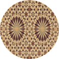 thumbnail image 1 of Ahgly Company Machine Washable Indoor Round Transitional Yellow Orange Area Rugs, 3' Round, 1 of 7