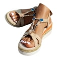 thumbnail image 1 of Dakaela Sandales à Plateforme pour Femmes, Espadrilles Habillées pour Femmes, Chaussures Compensées à Enfiler avec Bride à la Cheville, 1 of 7