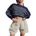 thumbnail image 1 of Ladies‘ Solid Color Knit Sweater with Long Sleeves and Loose Fit, 1 of 9