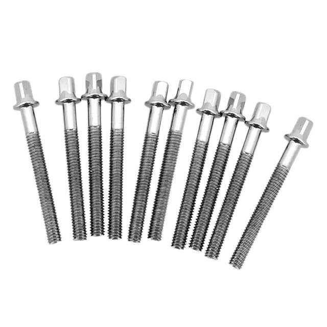 10Pcs Drum Tight Screw Replacement Percussion Parts Easy to Install Tension Rods 6mmx100mm