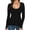Noir, variante sur Lixiuxyad T-Shirt Moulant Uni à Col Rond à Manches Longues pour Femme Noir