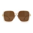 thumbnail image 1 of Womens Luxury Thin Metal Arm Mod Rectangle Butterfly Sunglasses Beige Brown, 1 of 5