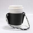 thumbnail image 4 of XZNGL Chain Portable Coffee Cup Cover Leather Beverage Handbag Heat Insulation Hot Separation Cup Cover Hanging Portable, 4 of 9