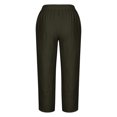 thumbnail image 5 of Timegard Plus Size Pants for Women Elastic Waist Solid Color Comfy Fall Casual Crop Pants with Pockets, 5 of 5