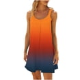 thumbnail image 2 of Robes d'Été pour Femmes 2024 Décontractées Grande Taille, Mini-Robe d'Été Aguichant à Imprimé Floral Tendance Froncée Fluide Teinture sur Nœuds Dégradé Robe Évasée de Plage à Bretelles Spaghetti Sans Manches Robe Soleil, 2 of 6