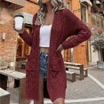 thumbnail image 1 of IMENGL Autumn winter loose solid alpaca wool sweater, Red M, Size M-3XL, 1 of 4