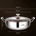 thumbnail image 3 of Stainless Steel Soup Pot with Glass Lid 4L Capacity Induction Compatible Stockpot for Stewing Cooking Pasta Boiling, 3 of 9