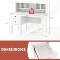 thumbnail image 3 of Costway Bureau d'Ordinateur 48 Pouces Table d'Écriture avec Prises Électriques Huche à 5 Casiers 2 Tiroirs de Rangement, 3 of 10