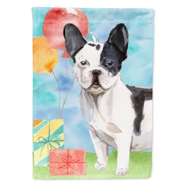 Carolines Treasures CK3241CHF Happy Birthday French Bulldog Flag Canvas House Size