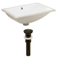 thumbnail image 1 of 20.75-in. W CSA Rectangle Bathroom Undermount Sink Set In White - Oil Rubbed Bronze Hardware - Overflow Drain Incl. AI-24907, 1 of 7