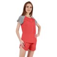 thumbnail image 3 of Inkmeso Solid 2 Pc Nightwear Set For Women Raglan Sleeves Button-Down Top & Shorts Sleepwear-17, 3 of 7