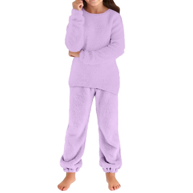 Chandail Décontracté à Manches Longues pour Enfants, Mode Automne, Couleur Unie, Col Rond, Universel pour Garçons et Filles, Ensemble de Chandails en Peluche Mignon