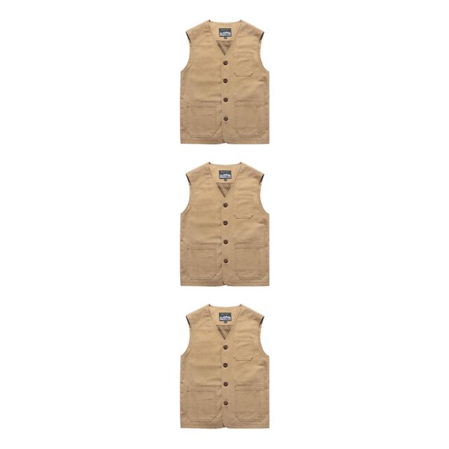 Youkk Classic And Versatile Dad Wear Waistcoat With Multiple Pockets Multi-pockets khaki 3XL 3Set