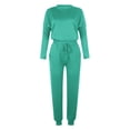 thumbnail image 5 of Mrat Womens 2 Piece Set 2 Piece Jogging Sets Solid Polyester Long Sleeve Sweatsuits Sets Two Piece Track Suits Drawstring High Waist Pants Set Comfy Outfits N-Multicolor 3XL, 5 of 5