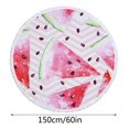 thumbnail image 2 of Summer Watermelon & Pineapple Round Towel - 60 Inch Microfiber Sandproof Beach Blanket, 300g Lightweight Quick-Dry Design for Outdoor Use, 2 of 6