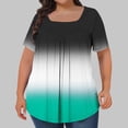 thumbnail image 1 of UPPADA Tuniques pour Femmes Grande Taille à Manches Courtes, Col Rond, Chemises Décontractées Douces, Blouse Boutonnée, Henley, Chemises Plissées, Tuniques Tendance, Vert Armée, TTTG, 1 of 5