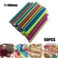 thumbnail image 1 of Bgsha 50 Pcs Bâtons de Colle Chaude Bâtons de Colle Pailletés Colle Thermofusible Colorée Réparation 7x100mm, 1 of 10