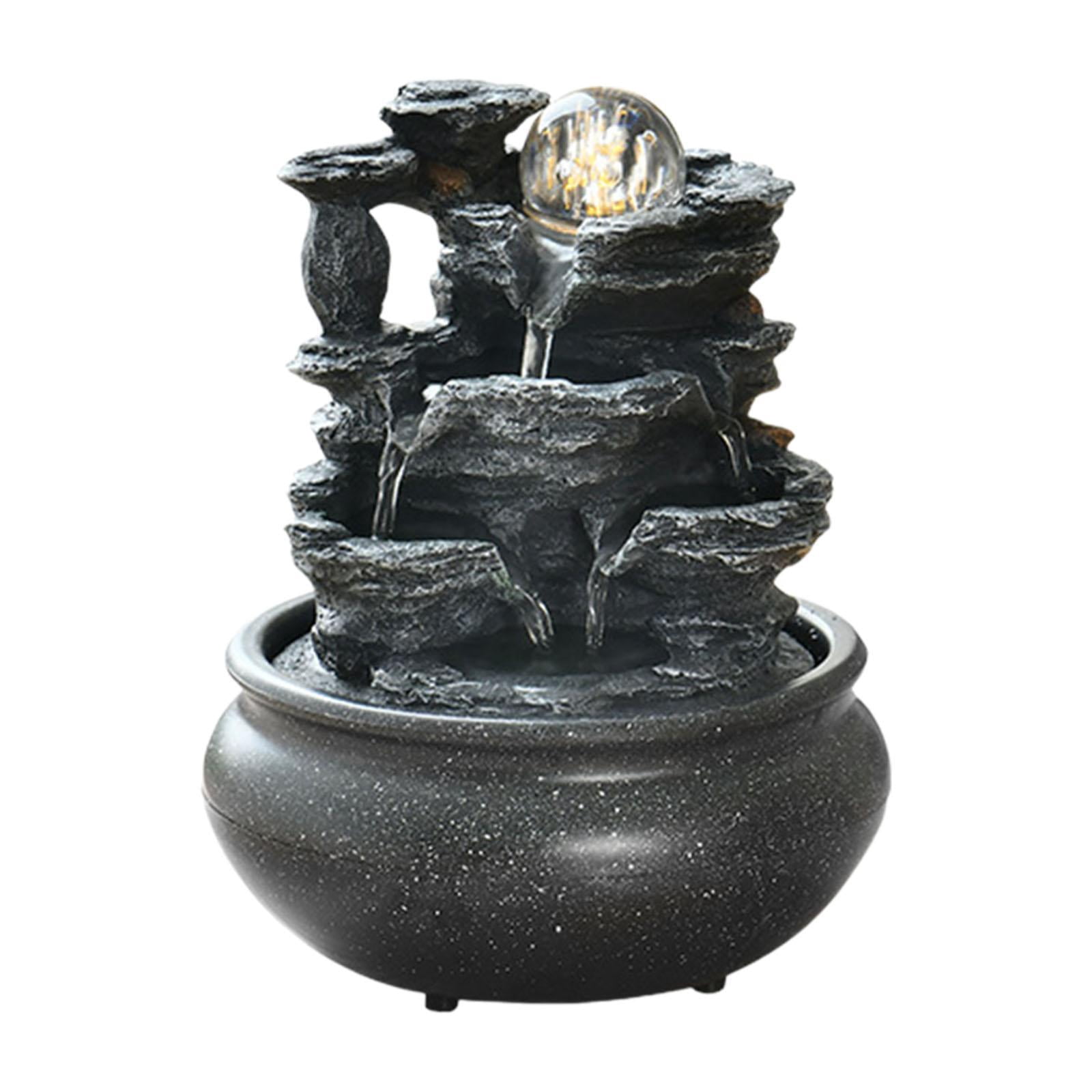 GUOOL Indoor Waterfall Illuminated Home Deck Housewarming Office Tabletop F