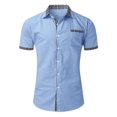 thumbnail image 4 of Kcodviy Mens Casual and Buckle Apparel Shirt Pocket Stitching Plaid Short X Large Sleeve Shirt Jacket Short Sleeve Button Down Long Sleeve Button Down, 4 of 4