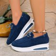 thumbnail image 4 of Chaussures de Marche à Plateforme Compensée pour Femmes Printemps Automne Confortables en Suède à Lacets Épaisses Espadrilles Mode Mocassins, 4 of 8