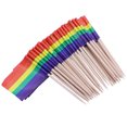 thumbnail image 4 of KAKOWELY fruit pick Pack of 200 Racing Flag Toothpicks Flag Picks Appetizer Toothpick Sticks Flag for Cocktail Party (Rainbow Pattern)1.18"X0.08"X2.56", 4 of 4