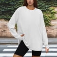 thumbnail image 2 of Diufon Oversized Sweatshirt for Women Long Sleeve Crewneck Loose Pullover Tops Solid Color Fall Fashion Clothes, 2 of 3
