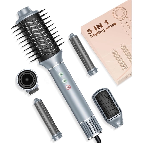5 in 1 High-Speed Hot Air Styler-13000 RPM Hair Dryer Air Styling System, Hot Air Brush, Wrap Air Curling Wand Round Brush Hair Straightener Comb Hair Volumizer Blow Dryer Set