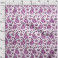 thumbnail image 3 of oneOone Silk Tabby Fuschia Pink Fabric Asian Paisley With Floral Sewing Material Print Fabric By The Yard 42 Inch Wide, 3 of 4