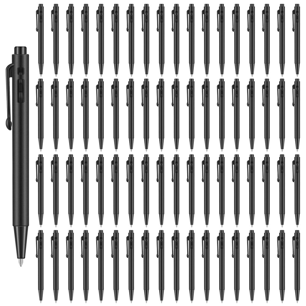 72 Pcs Mini Pens Bulk, Small Retractable Ballpoint Pens, 0.7 mm Fine Point Pens with Clip, Tiny Ink Black Pens, Smooth Writing Rollerball Pens for Pocket Notebook Office School
